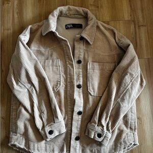 Zara Tan Corduroy Jacket XS